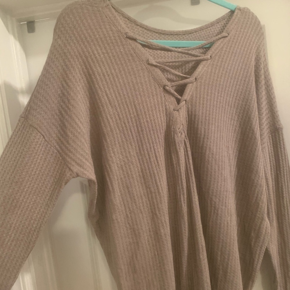 Lace up sweater